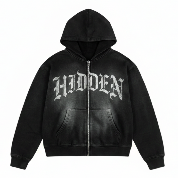 Distressed Hidden Zip